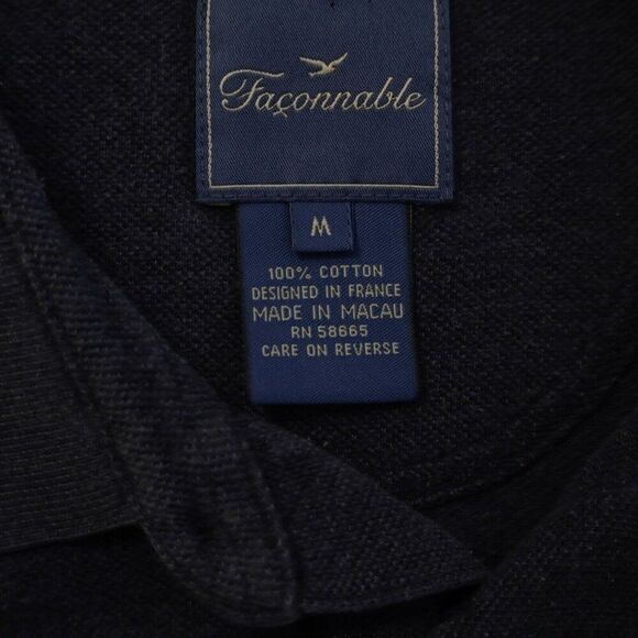 Faconnable Knit Polo Shirt‎ Blue Medium Collared Short Sleeve - Picture 9 of 9